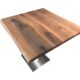 Tischkombination "Walnuss" Massivholz 75x75cm mit Edelstahl Fuß | A&S Germany G.1013.1034