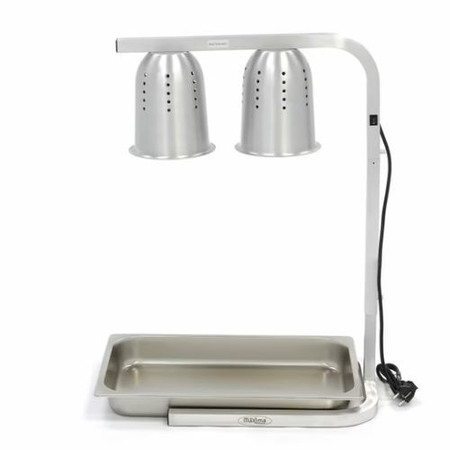 Gastro Wärmelampe - 2 Lampen - inkl. Lampen und 1 x 1/1 GN -Behälter - Maxima 09362041