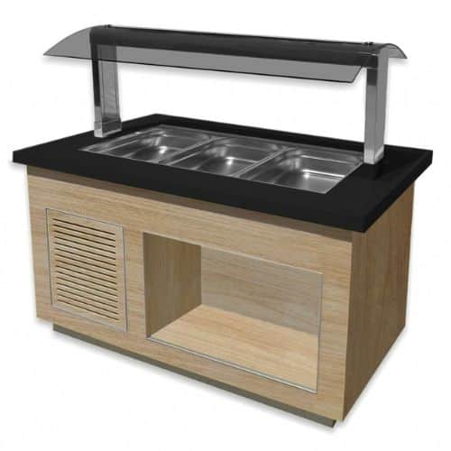 Salatbar 3 x 1/1 GN | PREMIUM LINE- SB-K 130 OAK | B1300xD880xH1350mm | SARO Germany | SARHAAB | 366-2700 | 285534