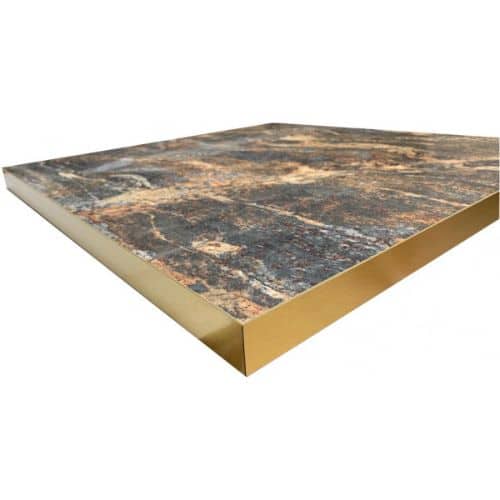 Tischkombination HPL Goldkante Marmor-Optik Marble Space mit Flach04040 | A&S Germany | G.1013.1050