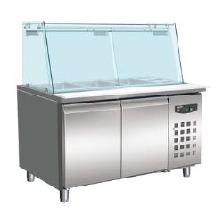 Bäckerei Kühltisch mit Glas 2 Türen 4x 1/1 GN Behälter | Combisteel 7950.0420