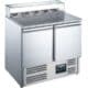 Pizzatisch, 2 Türen, Glasaufsatz, Modell EPS 900G | SARO 465-1060